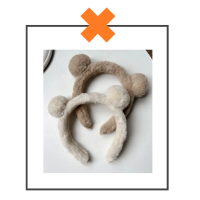 Haarband fluffy oortjes beer offwhite